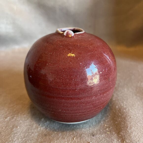 Vintage Chinese Red Ox Blood Glazed Porcelain Water Pot Small Bud Vase 2021 - Picture 4 of 10